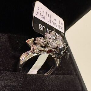 Silver Kids Ring with Crystal Accents